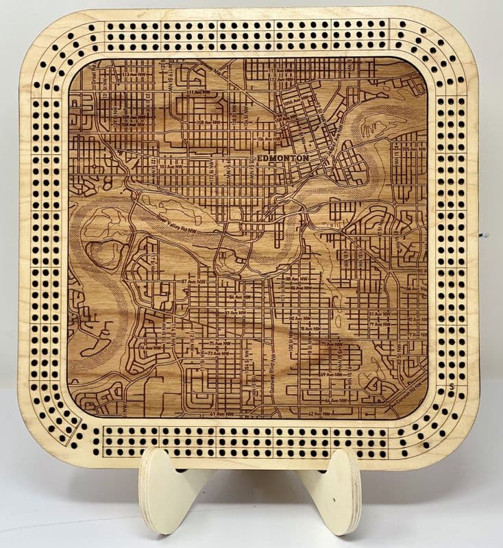 Cribbage Board - Maple Frame / Cherry Inlay