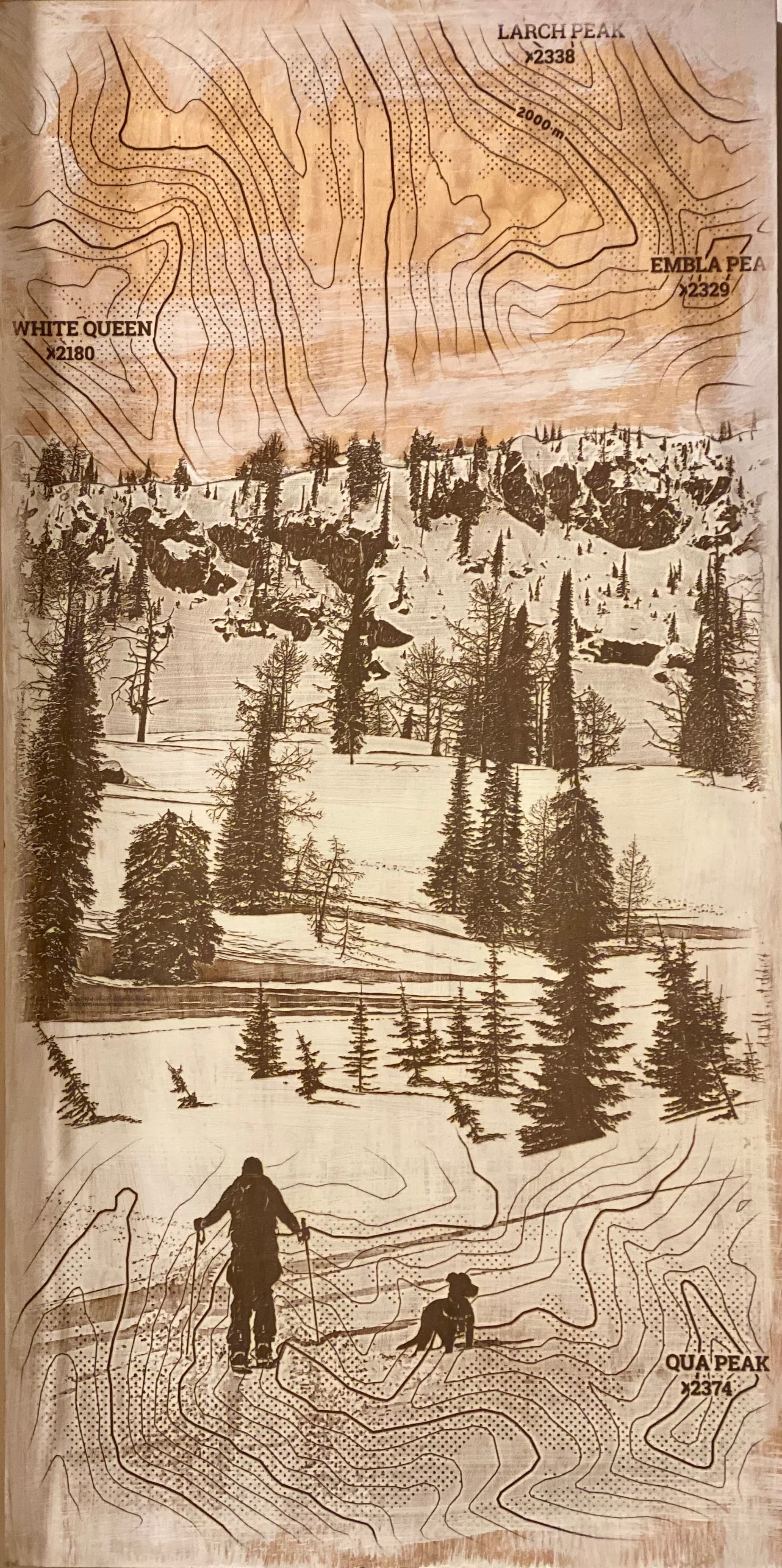 White Queen Ski Tour Wall Art